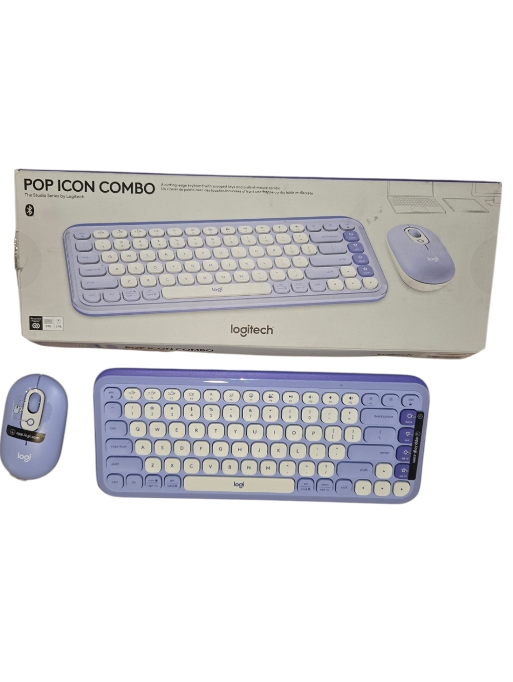 Logitech POP ICON COMBO Compact TKL Wireless Bluetooth Keyboard and Mouse Bundle